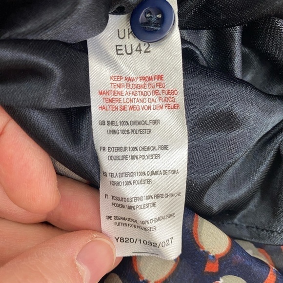 ⭐️YUMI Retro Styling Bird Print Cinched Waist Above Knee Dress - Picture 5 of 7